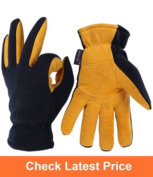 OZERO Deerskin Suede Leather Palm Ice Fishing Gloves